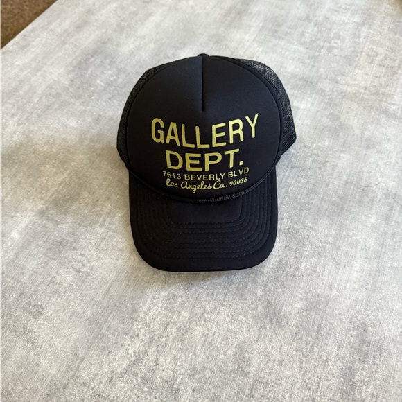 Gallery Dept Other - Gallery Dept Black and Gold Trucker Hat